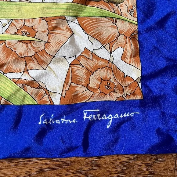 Salvatore Ferragamo vintage silk jungle motif scarf